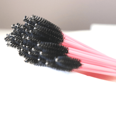 black brushes with pink handle