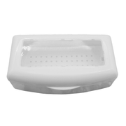 closed white plastic disinfectant container with a clear lid.